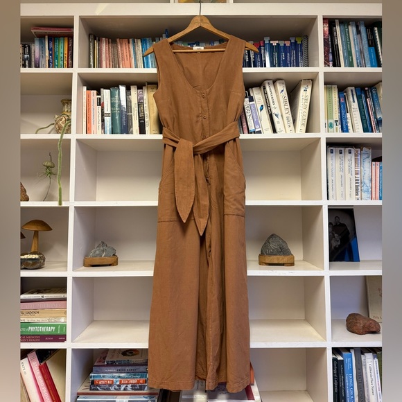 Ozma Brown Sleeveless Jumpsuit Small - Picture 3 of 5